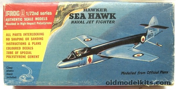 Frog 1/72 Hawker Sea Hawk - Naval Jet Fighter, 328P plastic model kit